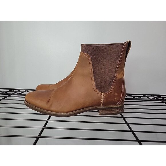 Timberland Somers Falls Chelsea Ankle Boots Womens 8 Brown Round Toe Slip On - Picture 1 of 7